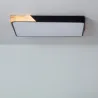 Plafonnier led 30w cct-40cm-3000k-4000k-6000k bois et métal noir