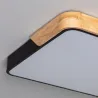 Plafonnier led 30w cct-40cm-3000k-4000k-6000k bois et métal noir