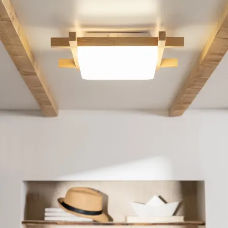 Plafonnier led 15w cct-40cm-3000k-4000k-6000k bois