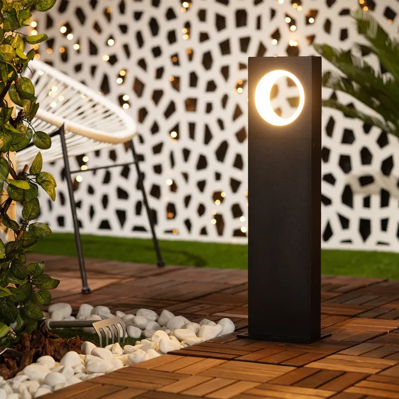 Borne potelet 60cm a fixer led 12w ip54 jardin 3000k 900 lumens