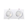 Downlight spot 10w led double carre blanc encastrable orientable-900 lumens