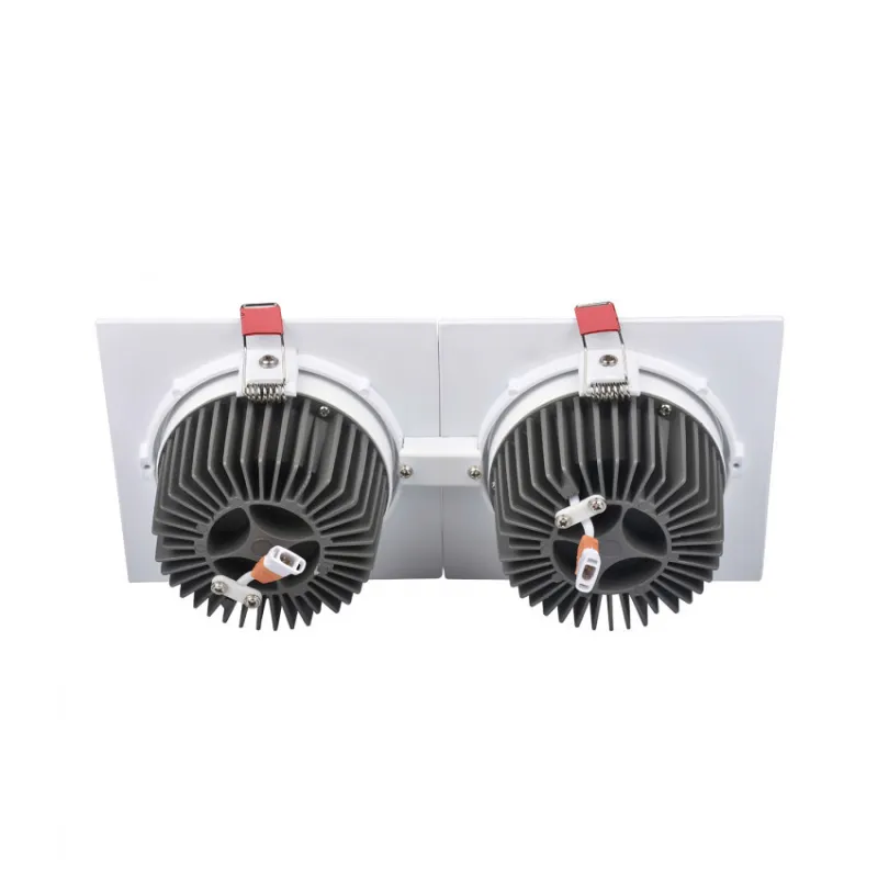 Downlight spot 10w led double carre blanc encastrable orientable-900 lumens