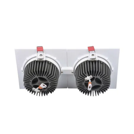Downlight spot 20w led double carre blanc encastrable orientable-1800 lumens