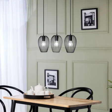 suspension-noire-triple-tetes-diametre-15cm-grille-vintage-lustre-plafonnier-culot-ampoule-e27