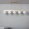 Plafonnier suspendu 5 boules verre culot  et métal doré