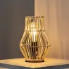 Lampe a poser de table rotin culot e27 style cage