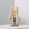Lampe a poser de table rotin culot e27 style cage