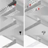 1m profilé encastrable placoplâtre aluminium au mètre pour ruban led 220v