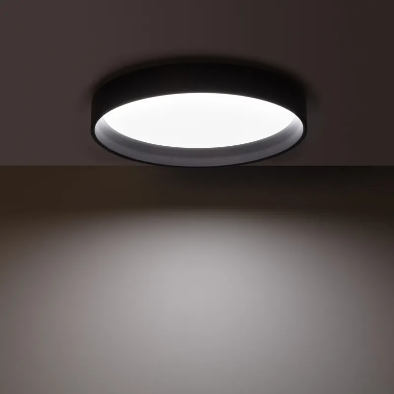 Plafonnier led 30w cct-55cm-3000k-4000k-6000k métal noir