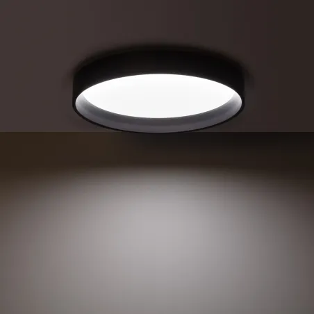 Plafonnier led 30w cct-55cm-3000k-4000k-6000k métal noir