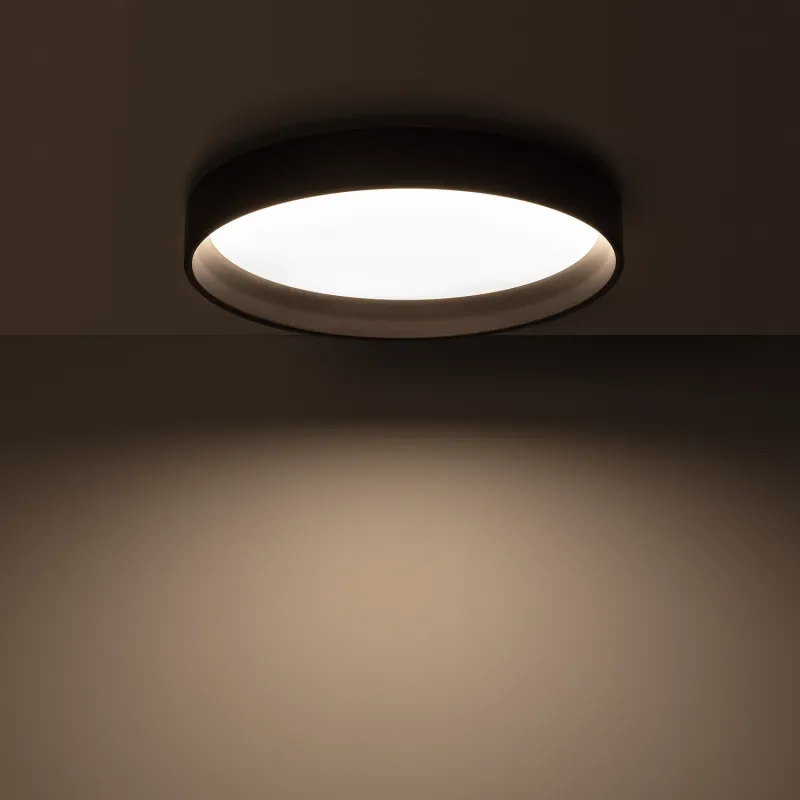 Plafonnier led 30w cct-55cm-3000k-4000k-6000k métal noir