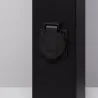 Borne noire 74cm avec prise courant 220v-ip44-potelet balisage extérieur culot e27-moderne