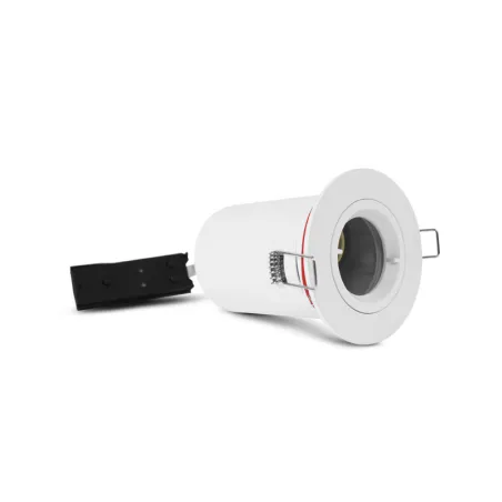 SUPPORT DE SPOT BBC  ROND BLANC  FIXE IP65 + douille automatique