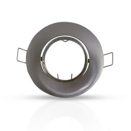 SUPPORT DE SPOT ROND ARGENT   ORIENTABLE 92 mm