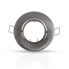 SUPPORT DE SPOT ROND ARGENT   ORIENTABLE 92 mm