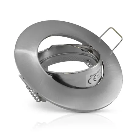 SUPPORT DE SPOT ROND ARGENT   ORIENTABLE 92 mm