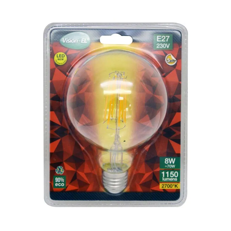 LED FIL COB GLOBE G95 E27 8 W 2700 K CLAIRE BLISTER