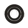 SUPPORT DE SPOT ROND NOIR 1/4 TOUR ORIENTABLE 95 mm