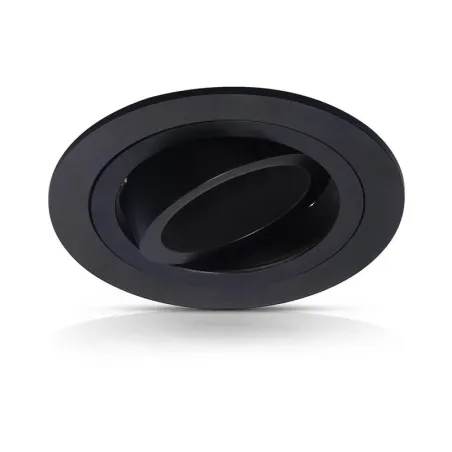 SUPPORT DE SPOT ROND ALUMINIUM ORIENTABLE 92 mm NOIR