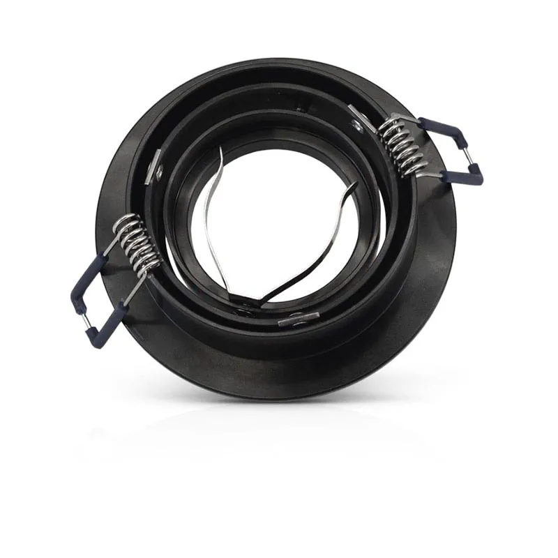 SUPPORT DE SPOT ROND ALUMINIUM ORIENTABLE 92 mm NOIR