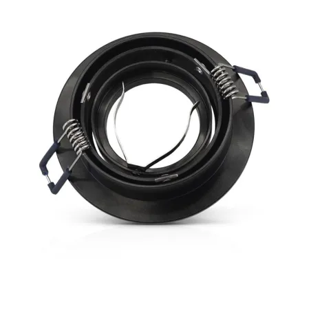 SUPPORT DE SPOT ROND ALUMINIUM ORIENTABLE 92 mm NOIR