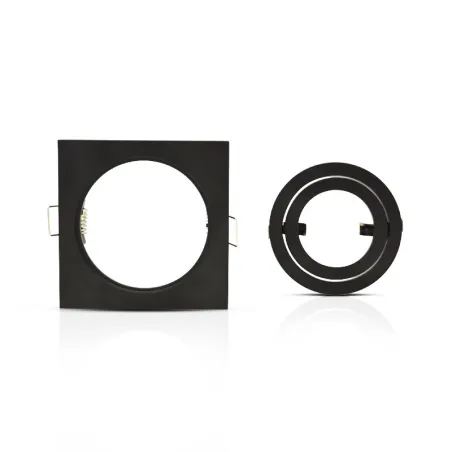 SUPPORT DE SPOT CARRE ALUMINIUM 88x88 mm  NOIR