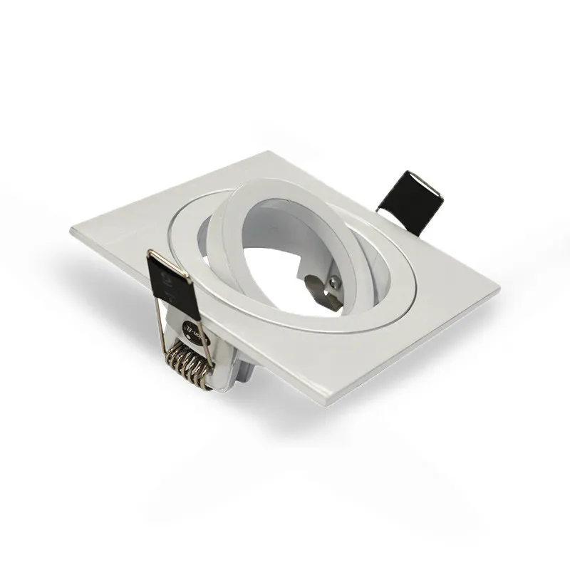 SUPPORT DE SPOT CARRE BLANC  ORIENTABLE 88x88 mm