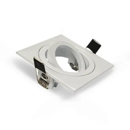 SUPPORT DE SPOT CARRE BLANC  ORIENTABLE 88x88 mm