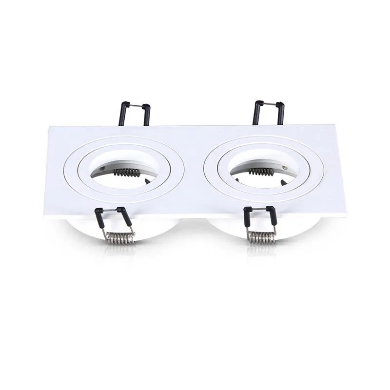 SUPPORT DE SPOT ROND DOUBLE BLANC ORIENTABLE 175x93 mm