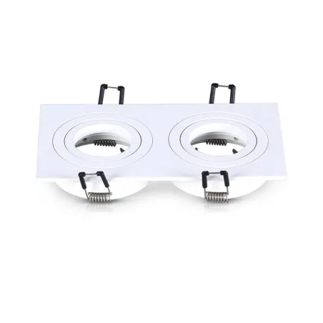 SUPPORT DE SPOT ROND DOUBLE BLANC ORIENTABLE 175x93 mm