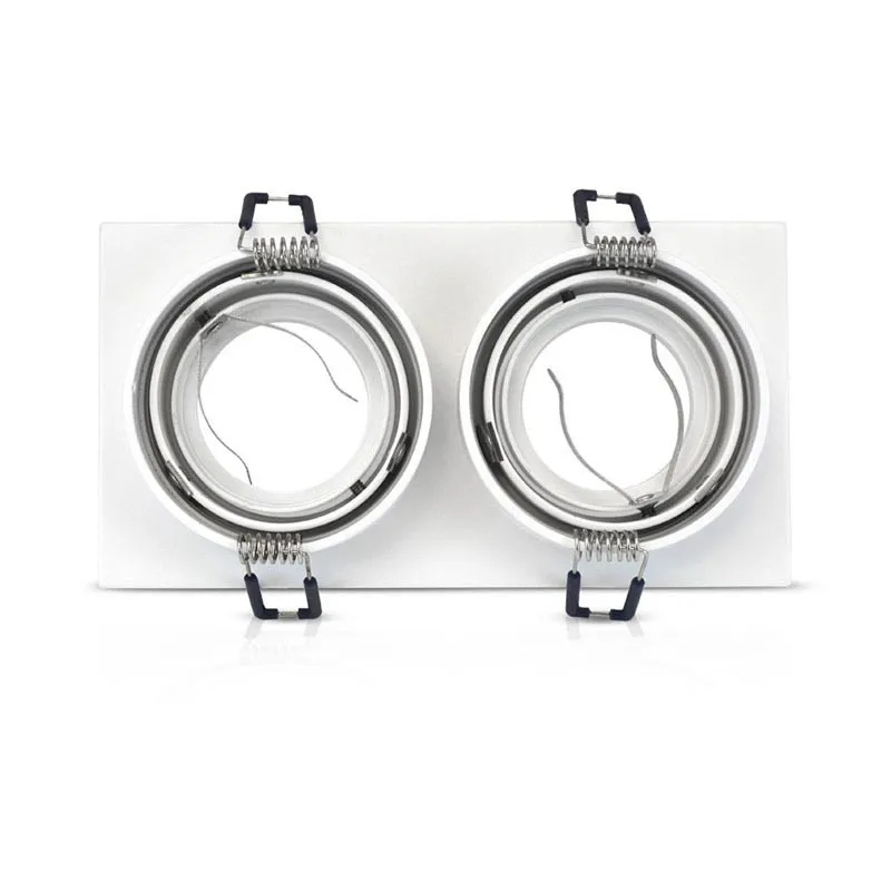 SUPPORT DE SPOT ROND DOUBLE BLANC ORIENTABLE 175x93 mm