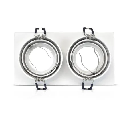SUPPORT DE SPOT ROND DOUBLE BLANC ORIENTABLE 175x93 mm