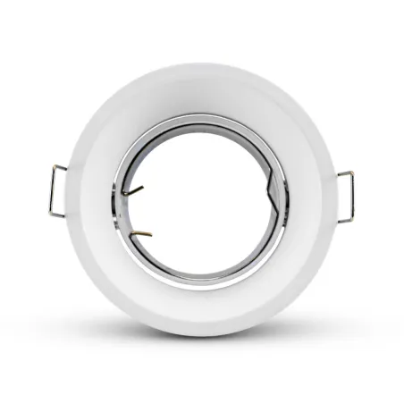 SUPPORT DE SPOT  ROND BLANC ROTATIF BASSE LUMINANCE ORIENTABLE 85mm