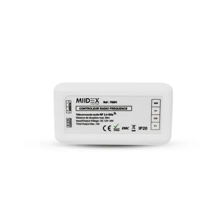 CONTROLEUR RADIO FREQUENCE 4 ZONES BLANC CCT DC 12-24V