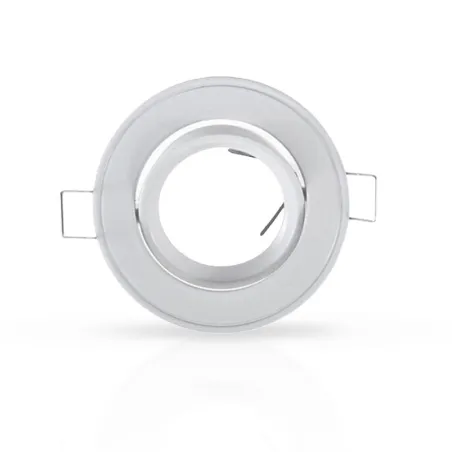 SUPPORT DE SPOT ROND BLANC ORIENTABLE 86 mm