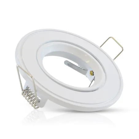 SUPPORT DE SPOT ROND BLANC ORIENTABLE 86 mm