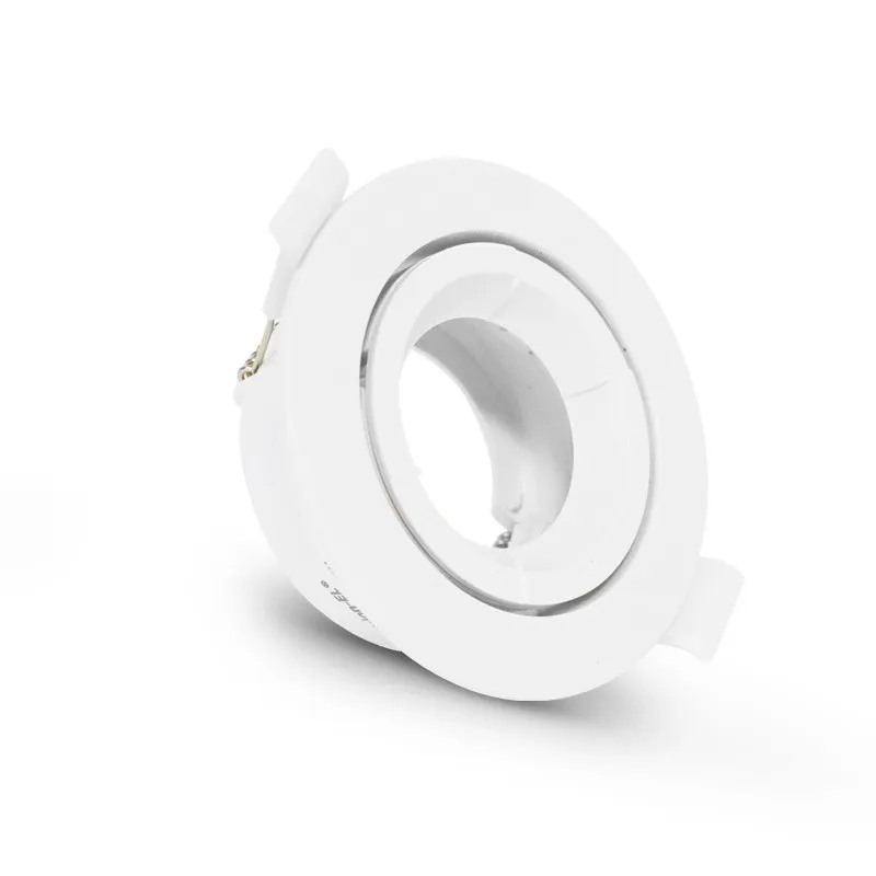SUPPORT DE SPOT ROND BLANC ORIENTABLE 90 mm PC