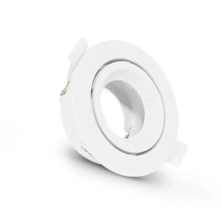 SUPPORT DE SPOT ROND BLANC ORIENTABLE 90 mm PC