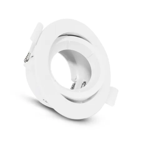 SUPPORT DE SPOT ROND BLANC ORIENTABLE 90 mm PC