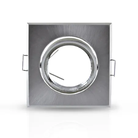 SUPPORT DE SPOT CARRE ARGENT ORIENTABLE 84x84 mm