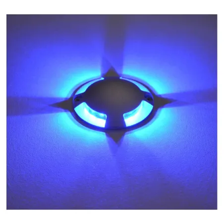 SPOT LED BALISE 1 W BLEU ROND IP67 4 DIFFUSEURS
