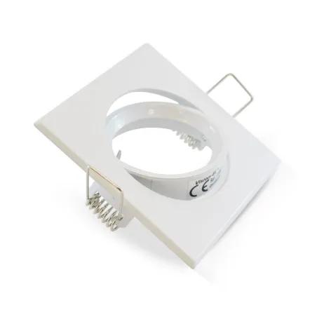 SUPPORT DE SPOT CARRE BLANC ORIENTABLE 84x84 mm