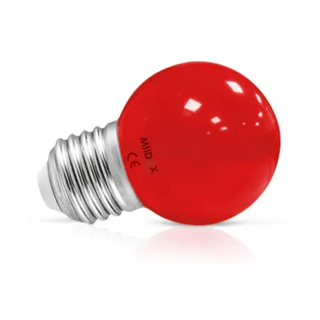 AMPOULE LED E27 COULEUR BULB G45 1W ROUGE