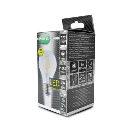 Ampoule filament LED BULB E27 8W 4000K verre CLAIR