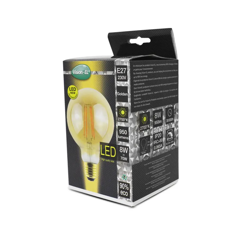 LED FIL COB GLOBE G95 E27 8 W 2700 K GOLDEN BOITE