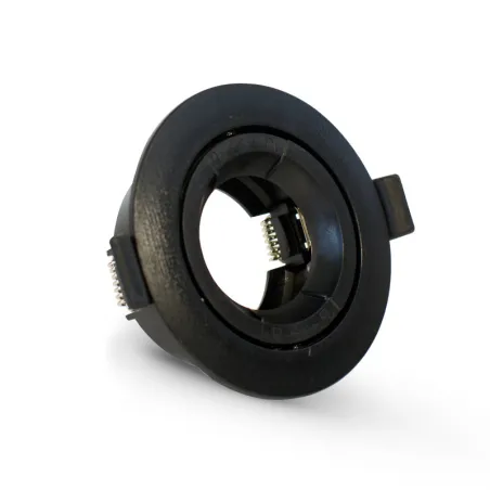 SUPPORT DE SPOT ROND  NOIR ORIENTABLE 90 mm PC