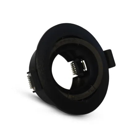 SUPPORT DE SPOT ROND  NOIR ORIENTABLE 90 mm PC