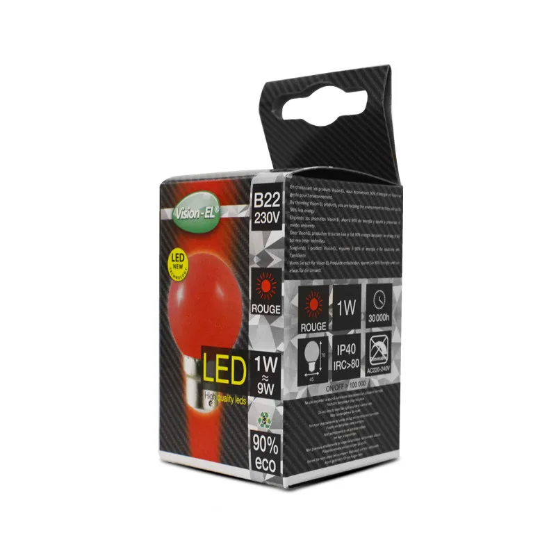 LED   1 W  BULB B22  ROUGE  BOITE