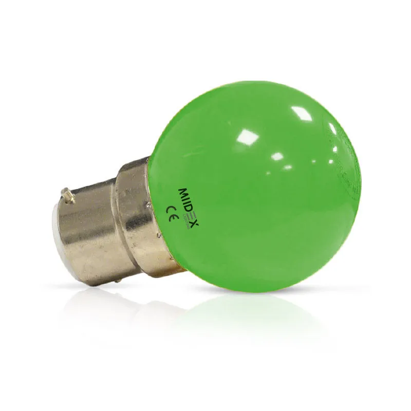 LED   1 W  BULB B22   VERTE  BOITE