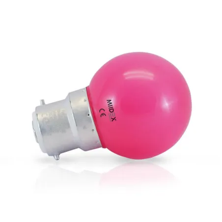LED   1 W  BULB B22   ROSE  BOITE